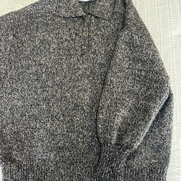 Zara Marled Charcoal Crewneck Sweater - Picture 2 of 4